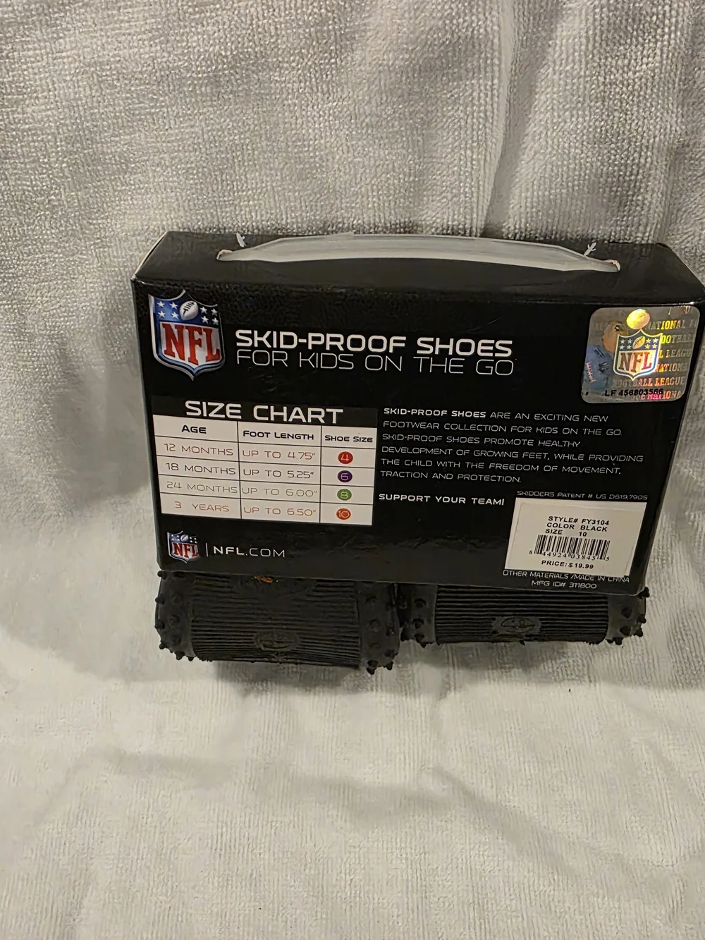 NFL Tan and Black Skid-Proof Athletic Sock Shoes